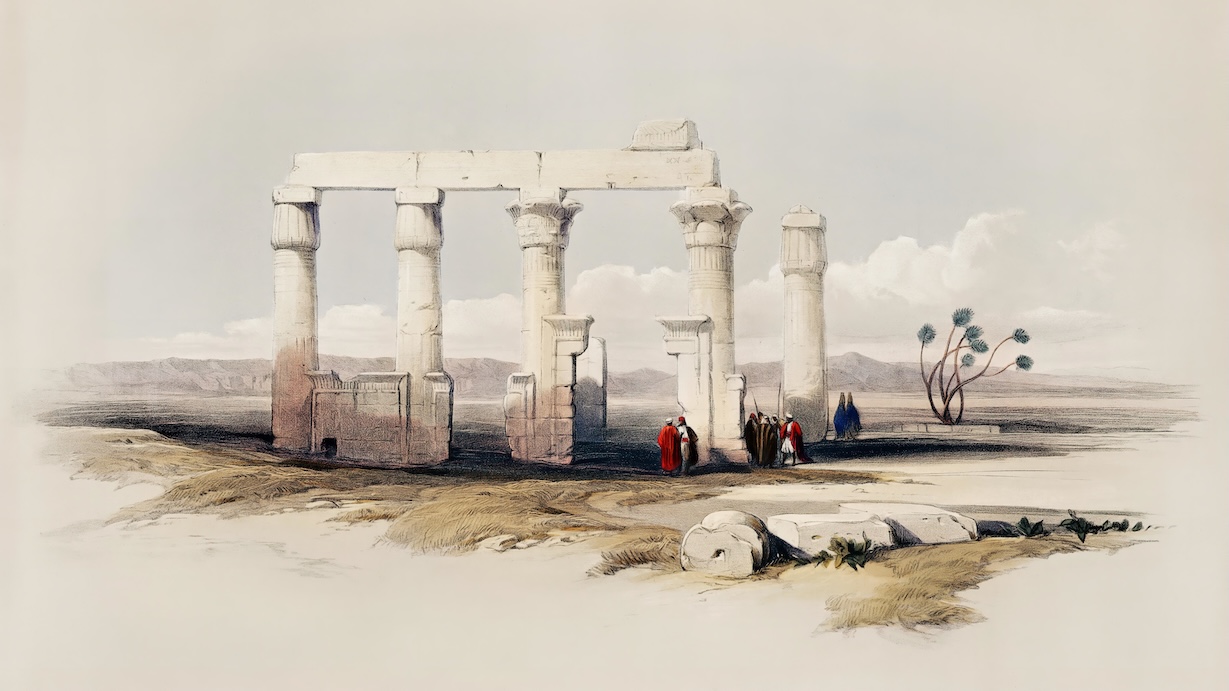 Egyptian Temple Remains by David Roberts - Ancient Egypt Art