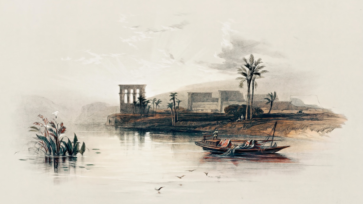 Island on the Nile by David Roberts - Ancient Egypt Art