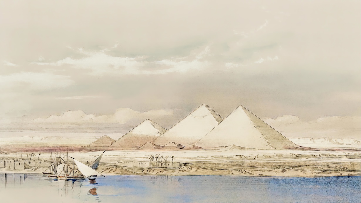 Pyramids from the Nile by David Roberts - Ancient Egypt Art