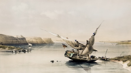 Approach to the Fortress of Ibrim by David Roberts - Ancient Egypt Art