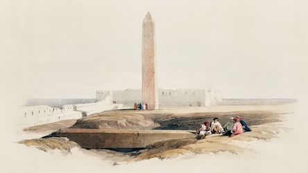 Obelisk at Alexandria by David Roberts - Ancient Egypt Art