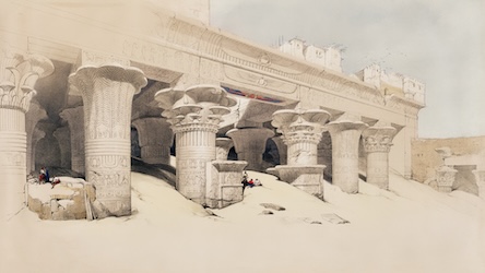 Portico of the Temple of Edfou by David Roberts - Ancient Egypt Art