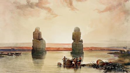 Statues of Memnon at Thebes by David Roberts - Ancient Egypt Art