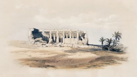 Wady Maharraka Temple by David Roberts - Ancient Egypt Art