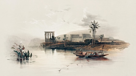 Island on the Nile by David Roberts - Ancient Egypt Art