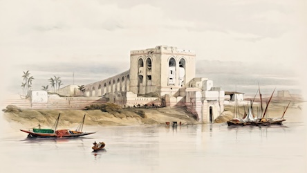The Nile in Cairo by David Roberts - Ancient Egypt Art