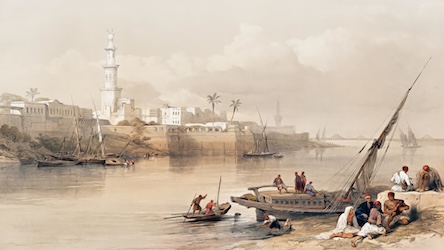 View on the Nile by David Roberts - Ancient Egypt Art