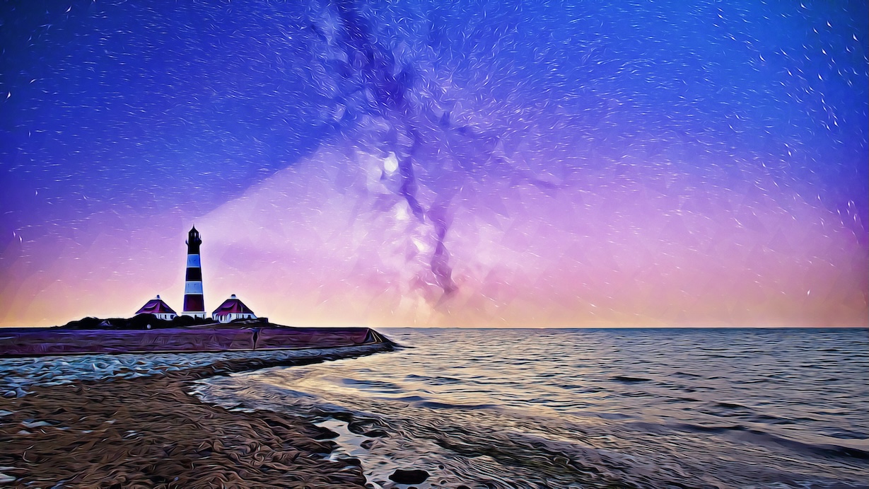Lighthouse Starry Night by Contemporary Artist - Best Seller Art