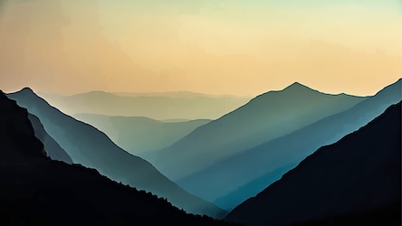 Evening in the Mountains by Landscape Artist - Best Seller Art