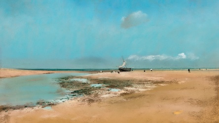 Low Tide Beach Vintage by Vintage Artist - Best Seller Art