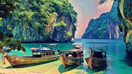 Paradise Island Thailand by Travel Artist - Best Seller Art