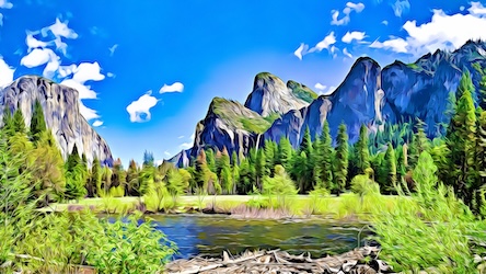 Yosemite Panoramic Background by Nature Photographer - Best Seller Art