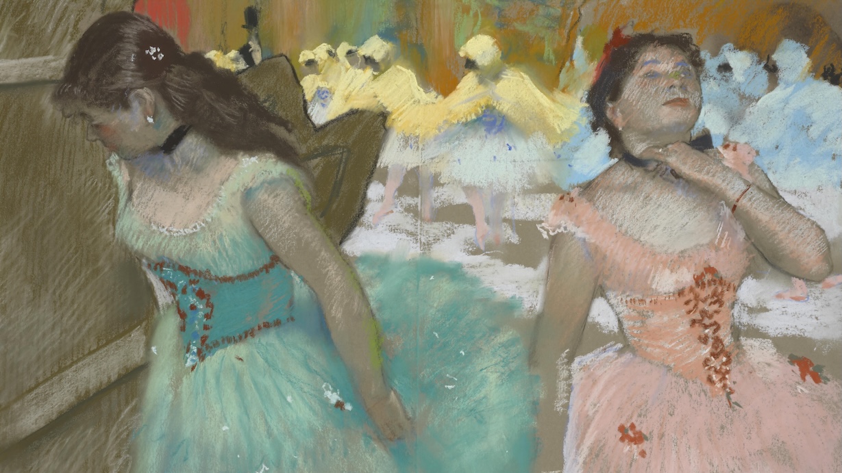 Dancers at the Barre - Edgar Degas Impressionist Ballet Art
