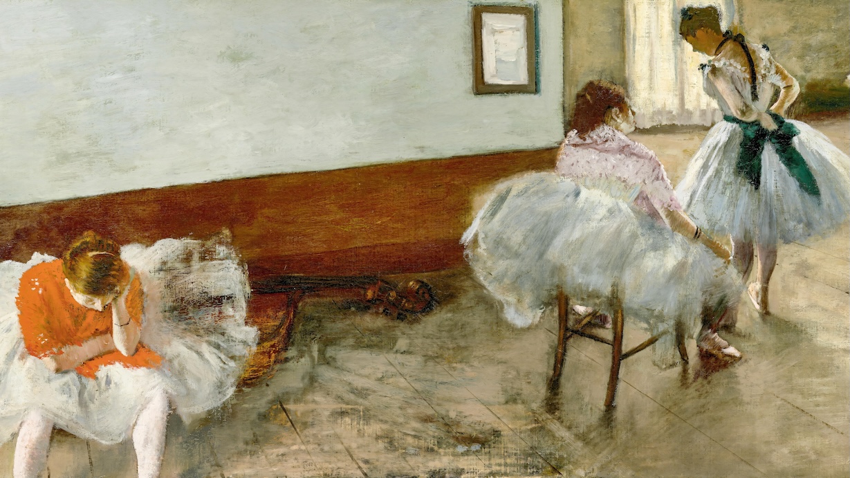 Dance Class - Edgar Degas Impressionist Ballet Art