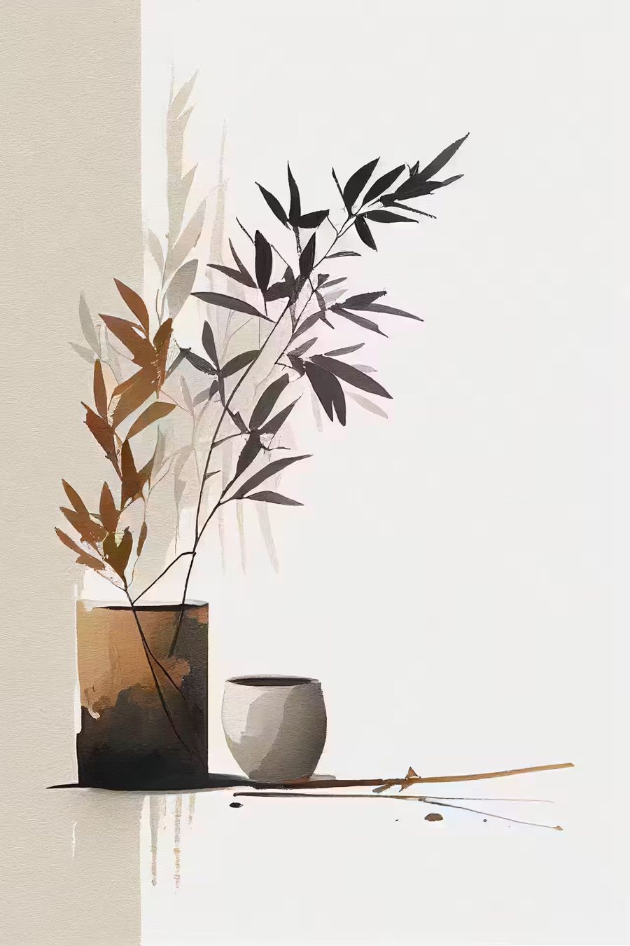 EcoArtLab Originals, 2 Modern Minimalist Abstract Brown