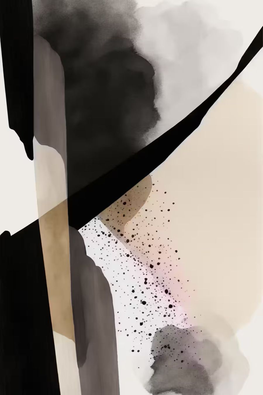EcoArtLab Originals, 3 Black White Minimalist Abstract