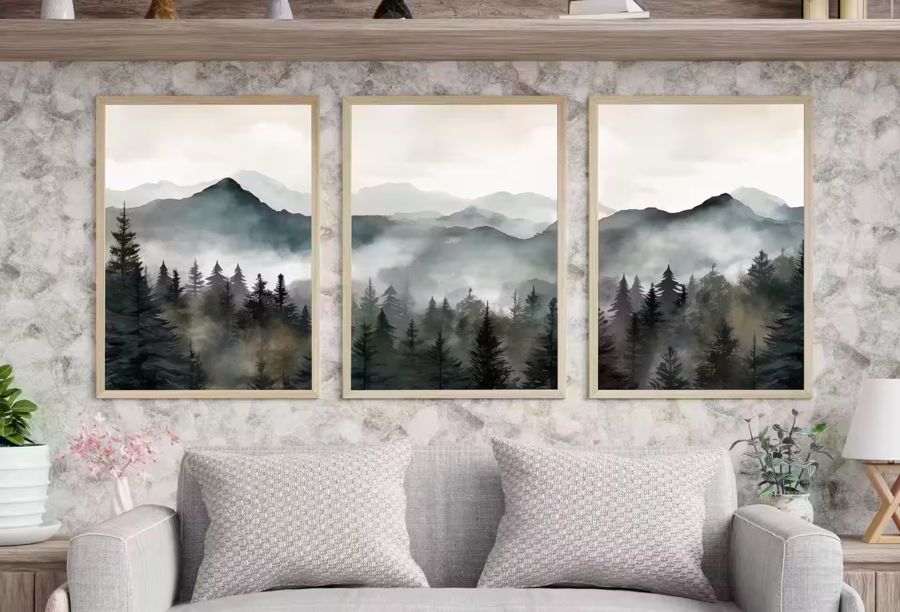 EcoArtLab Originals, 3 Mountain Gallery Watercolor