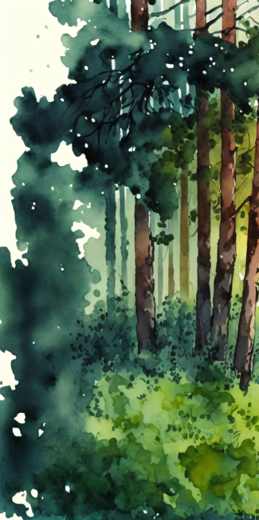 EcoArtLab Originals, 3 Watercolor Forest Landscape 3