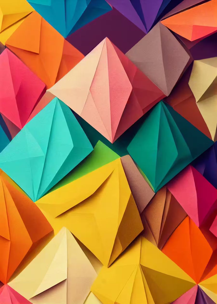 EcoArtLab Originals, Abstract Colorful 3D Paper Texture – Digital Art Print