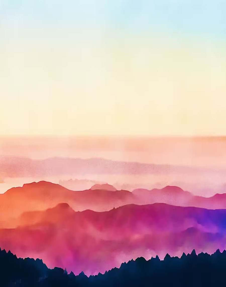 , Abstract Evening Mountains Abstract