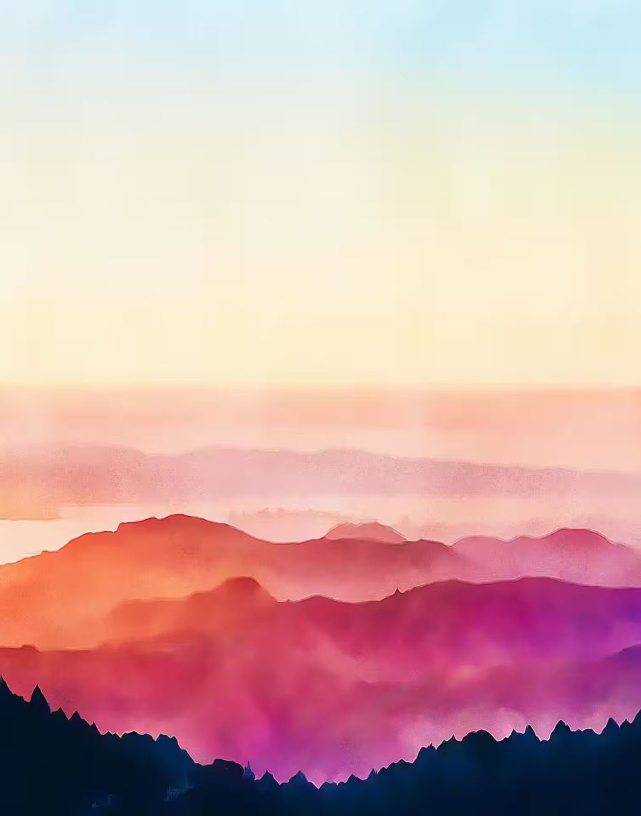 EcoArtLab Originals, Abstract Evening Mountains Abstract