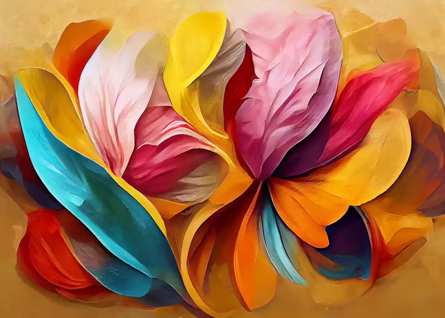 EcoArtLab Originals, Abstract Modern Floral Colorful