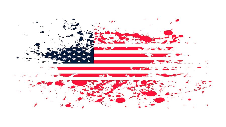 , American Flag Splash Illustration