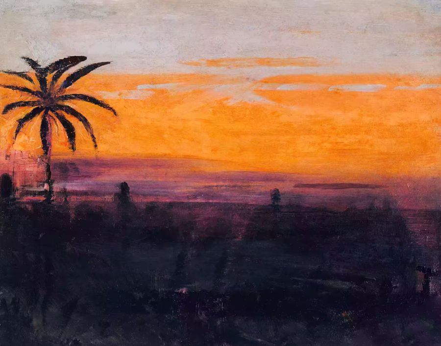 EcoArtLab Originals, Antique Moody Abstract Tropical Sunset