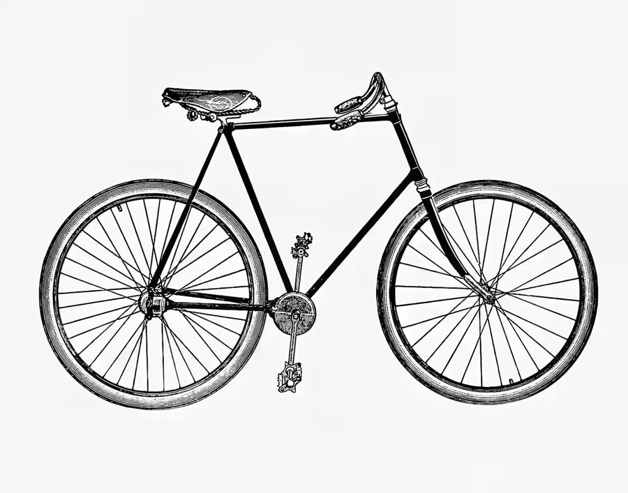 EcoArtLab Originals, Bike Bicycle Cycling Minimalist Black