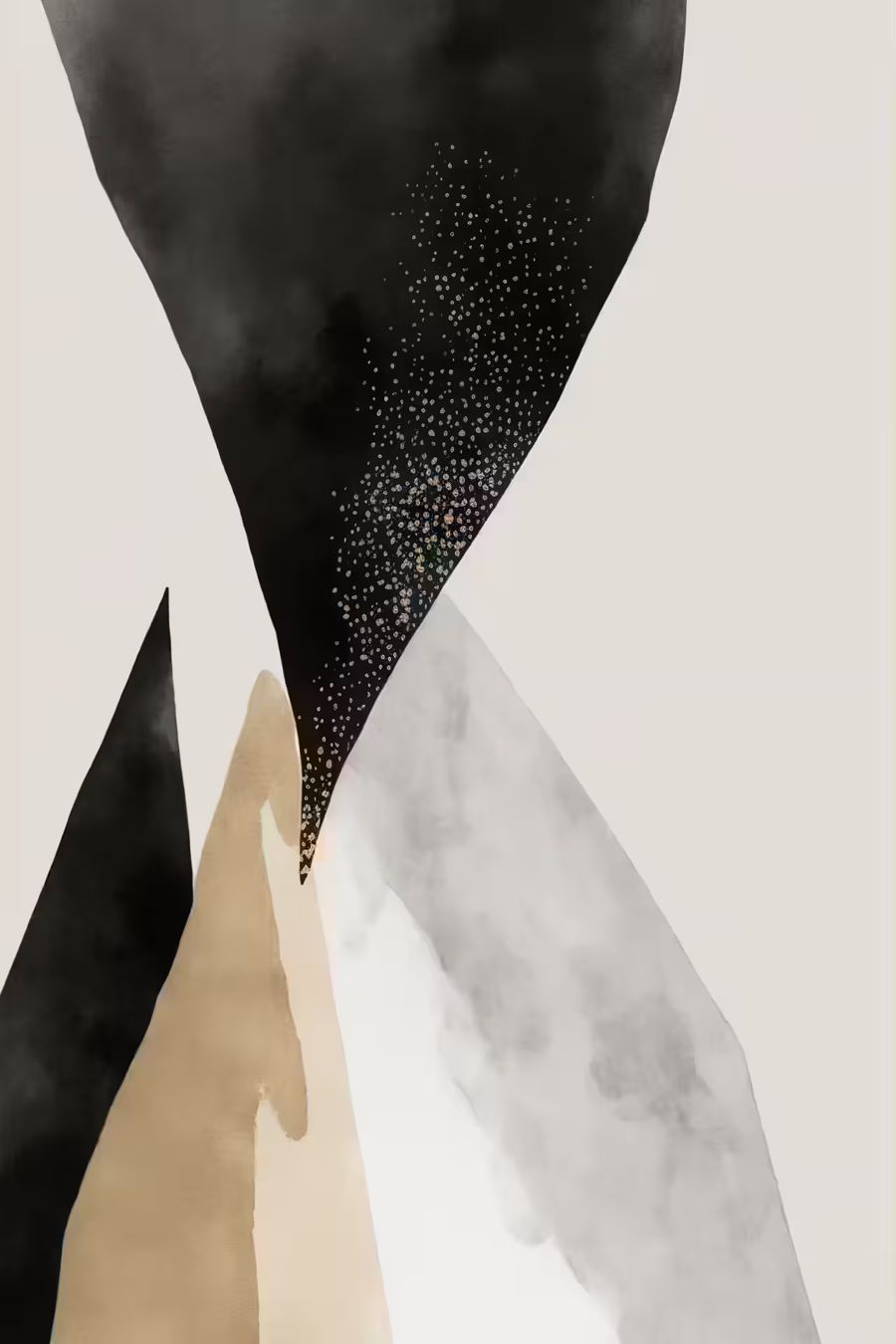 EcoArtLab Originals, Black Beige Minimalist 2 Abstract