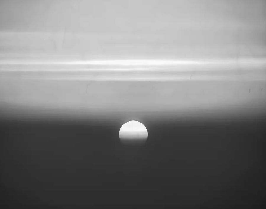 EcoArtLab Originals, Black White Abstract Sunset Minimal