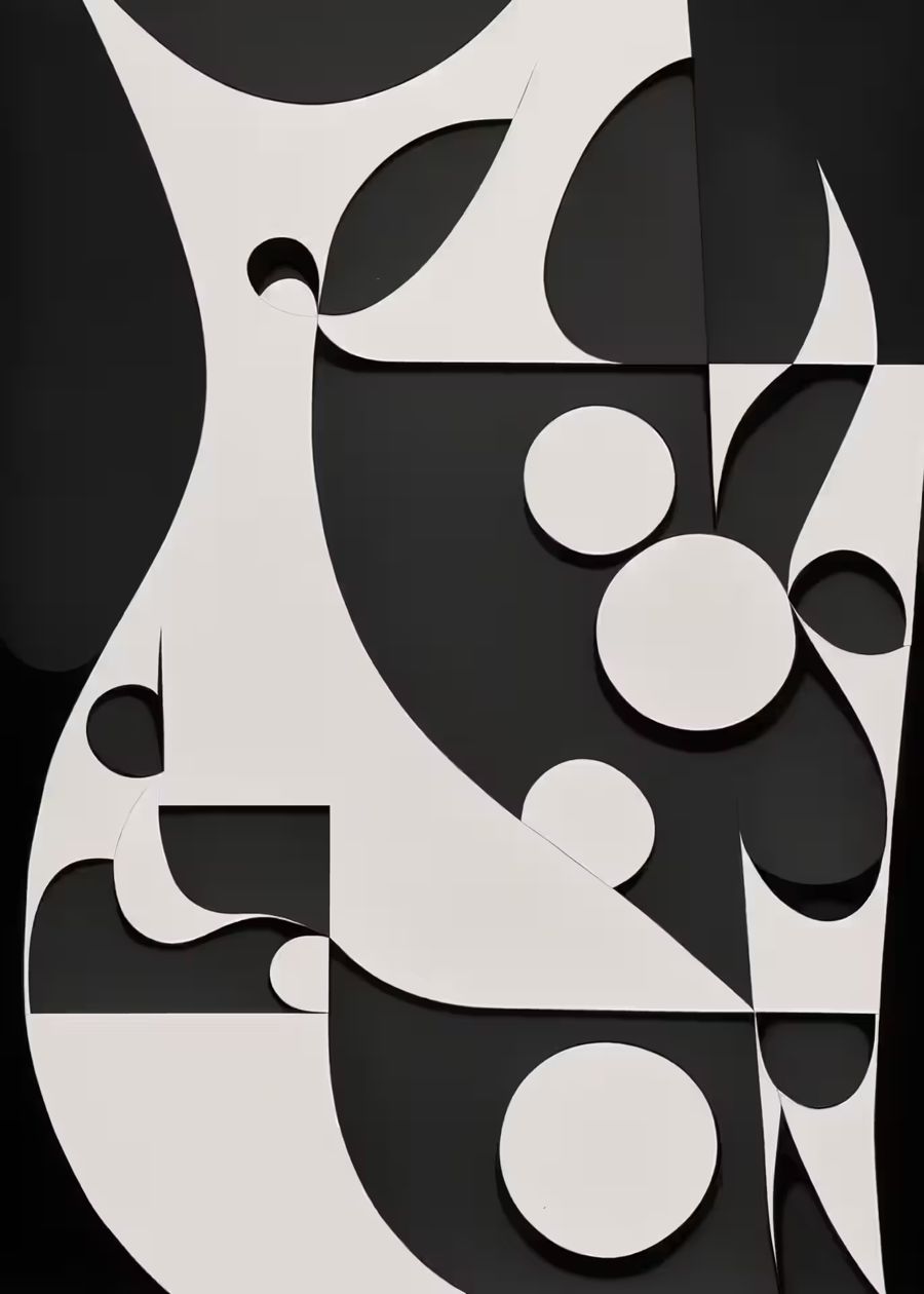 EcoArtLab Originals, Black White Modern Aesthetic Abstract