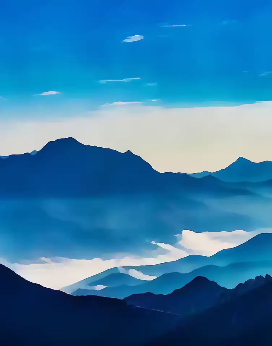 EcoArtLab Originals, Blue Mountains Abstract Landscape Blue