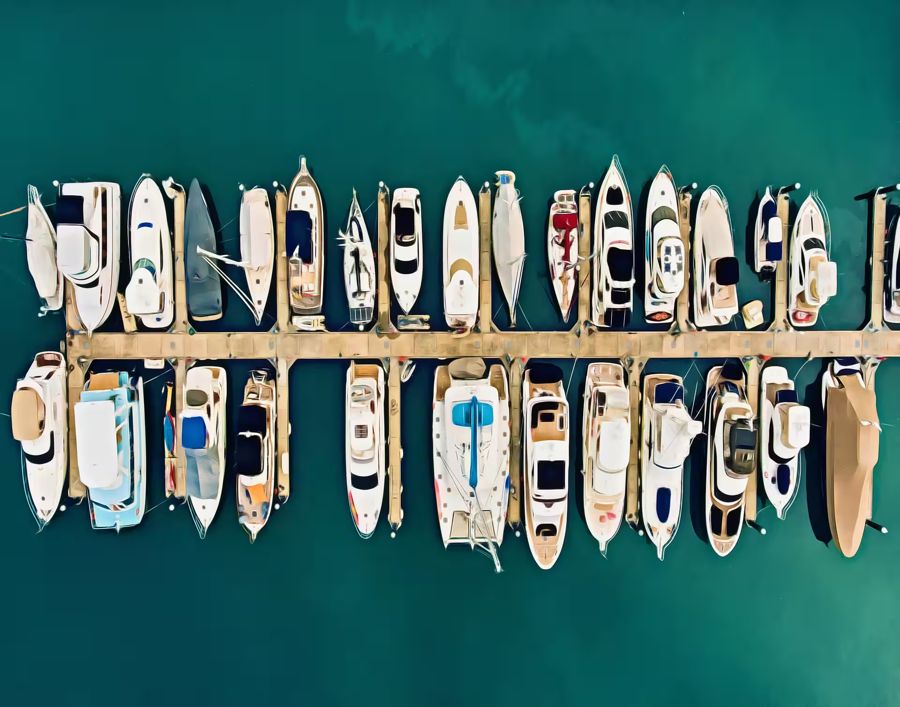, Boats Harbor Aerial View Nautical