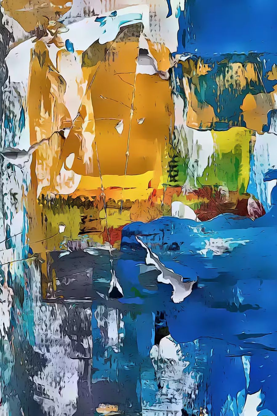 EcoArtLab Originals, Bold Blue Abstract 2 Colorful