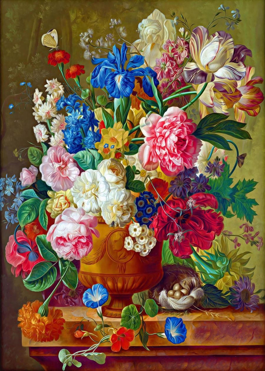 , Botanical Still Life Flower Vase
