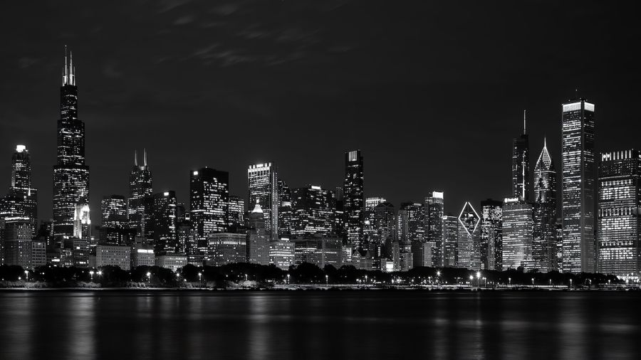 , Chicago Skyline at Night