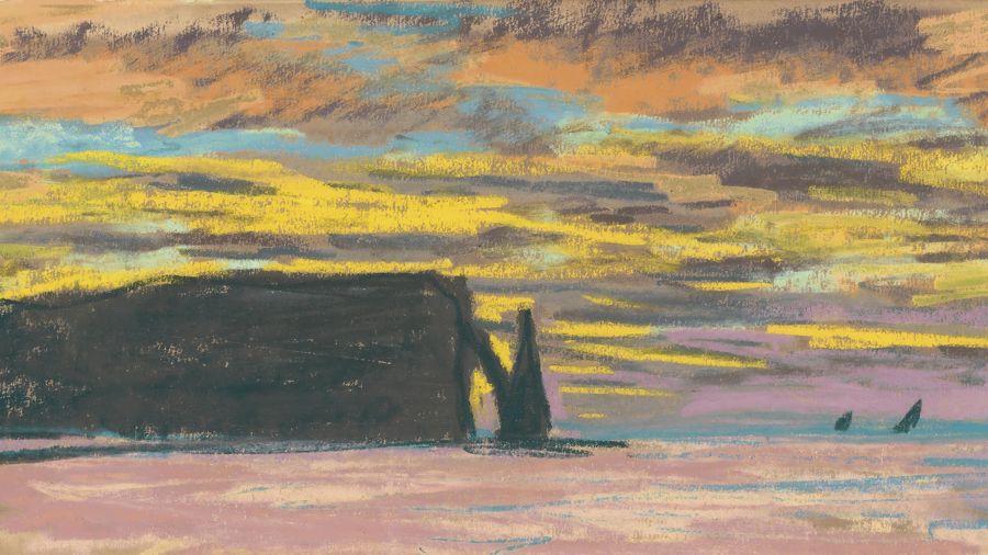 Claude Monet, Aiguille & Porte d Aval Etretat Sunset