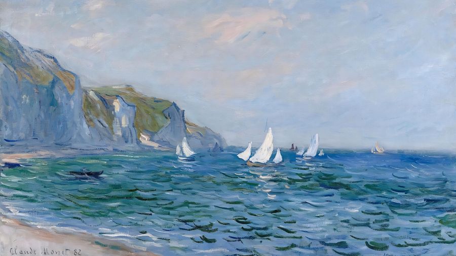 Cliffs and Sailboats at Pourville