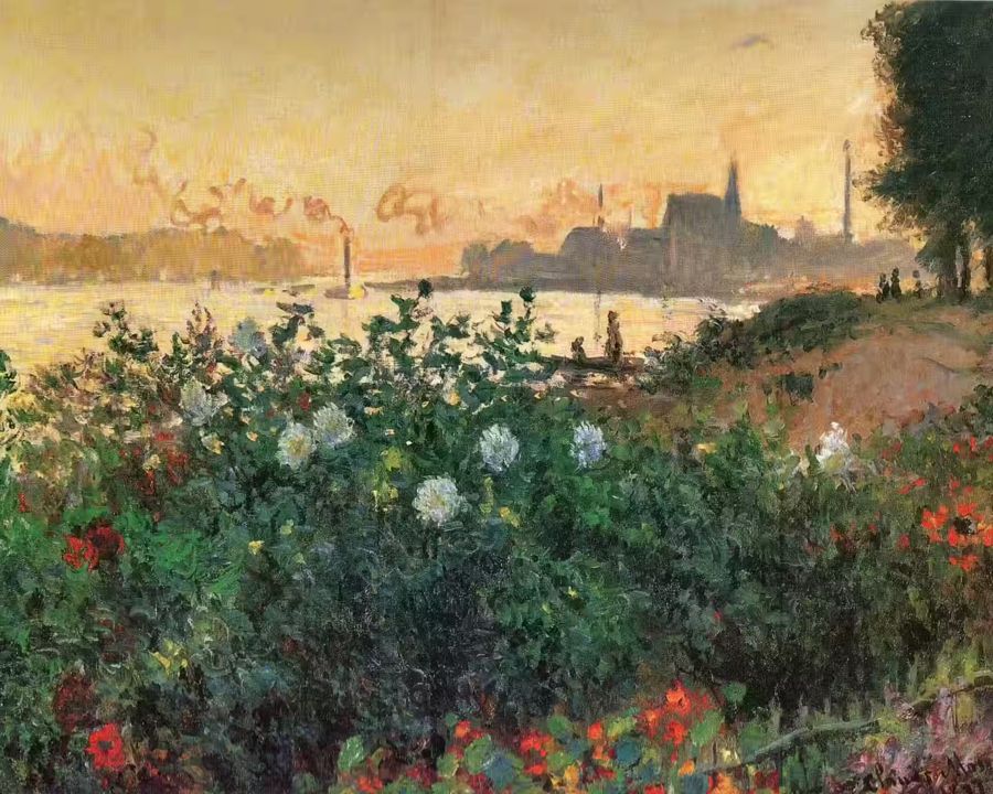 Claude Monet Flowered Riverbank Decor