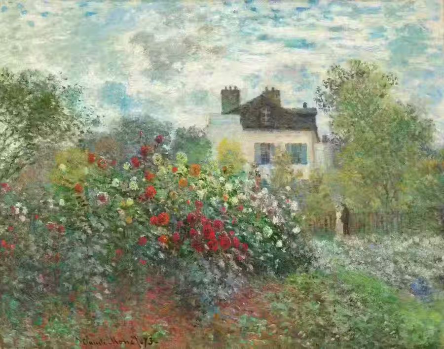 Claude Monet Garden Dahlias Decor