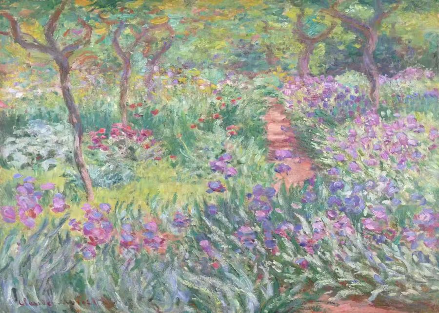 Claude Monet Garden Irises Decor