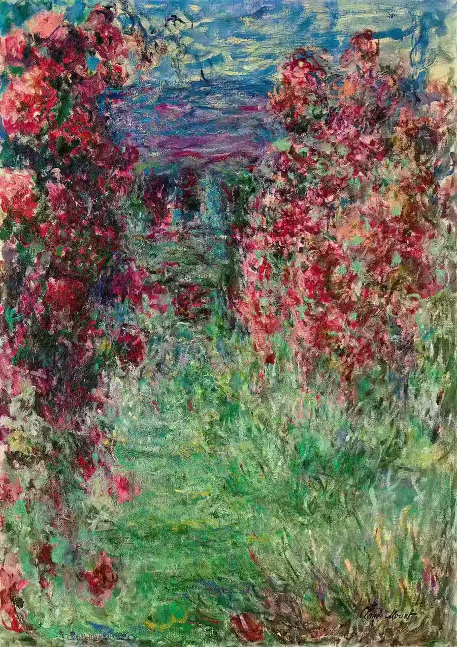 Claude Monet Garden Roses Decor