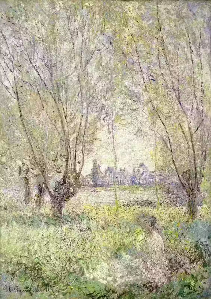 Claude Monet Landscape Woman Willows