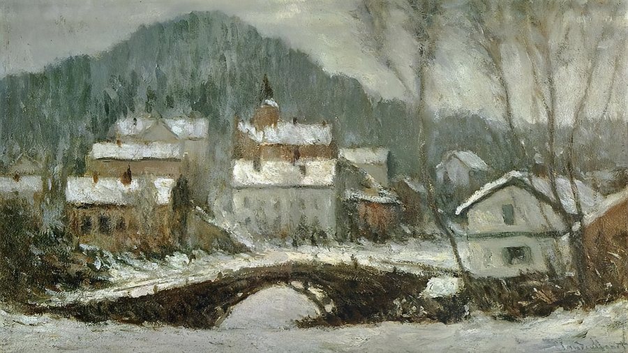 Claude Monet, Sandvika Village in the Snow