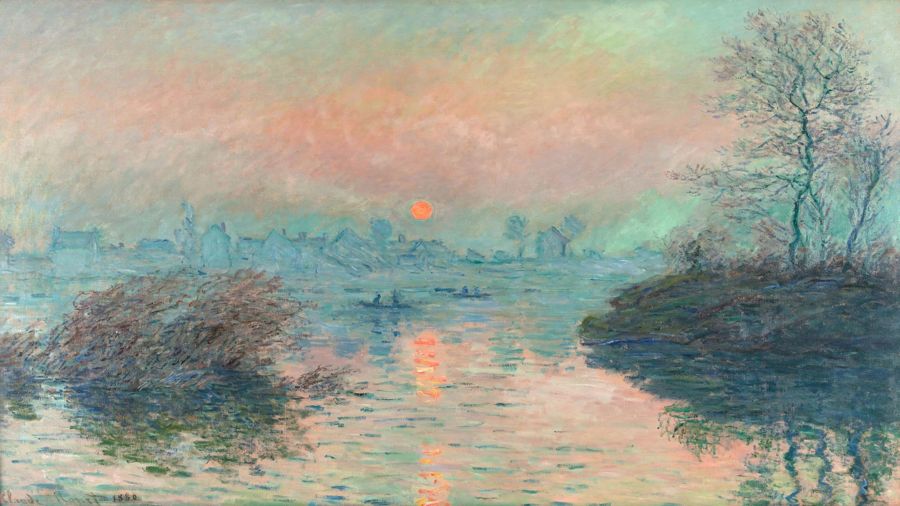 Sunset on the Seine at Lavacourt Winter Effect