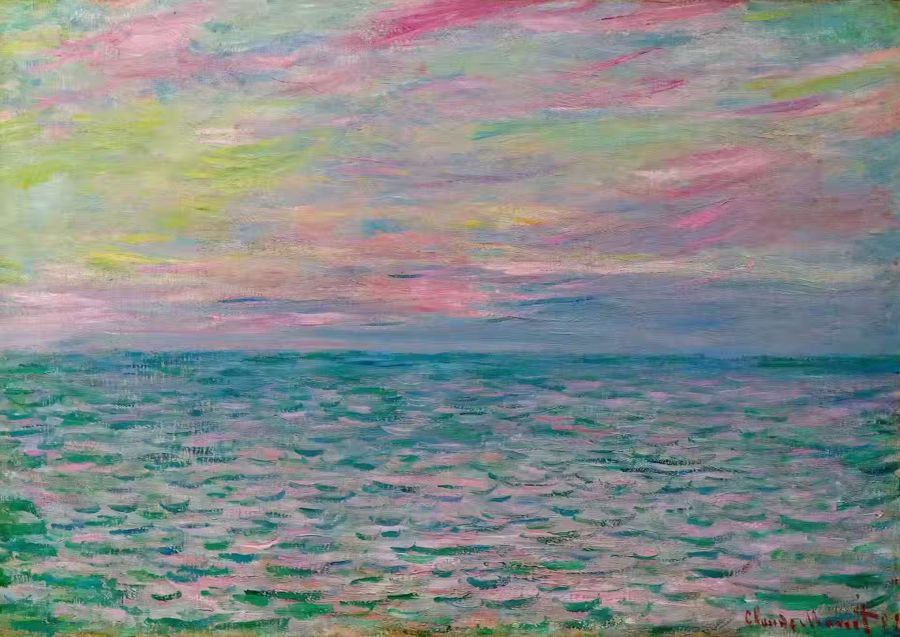 Claude Monet Sunset Seascape Oil
