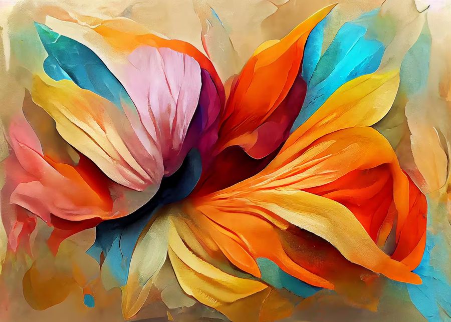 EcoArtLab Originals, Colorful Abstract Flower