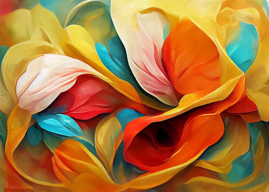 EcoArtLab Originals, Colorful Abstract Flower Petals