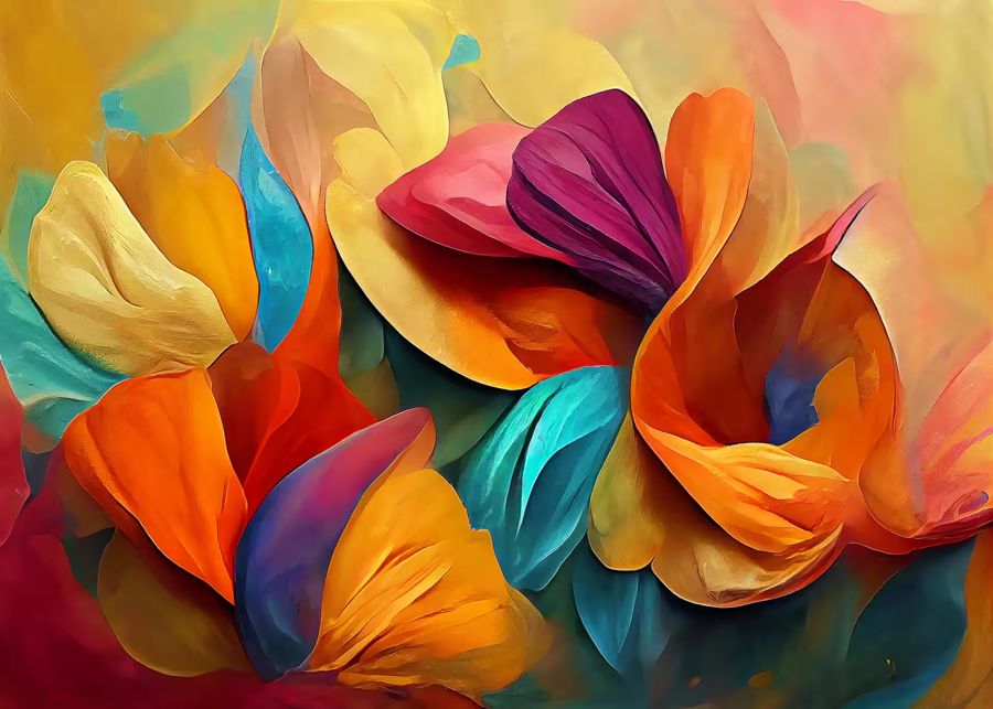 EcoArtLab Originals, Colorful Abstract Flower Petals